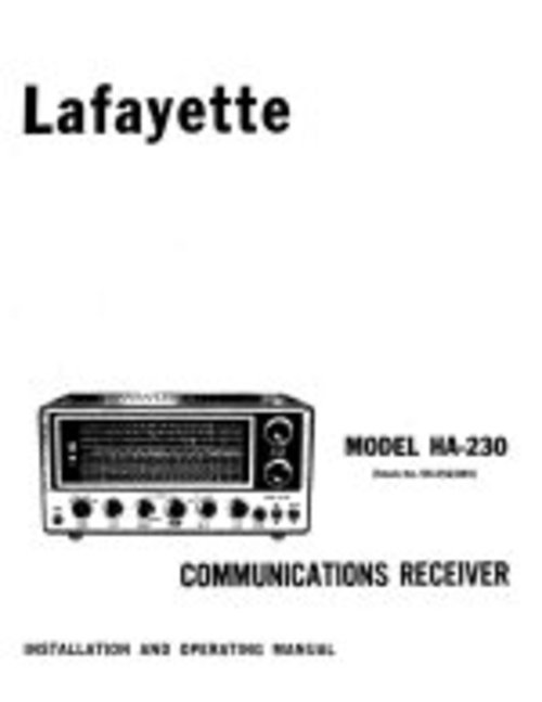 Product picture MODEL HA-230 Lafayette