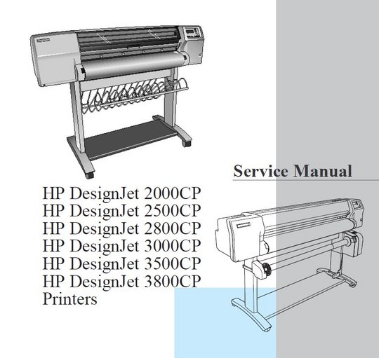 Product picture HP DesignJet 2000CP 2500CP 2800CP 3000CP 3500CP 3800CP Service Manual